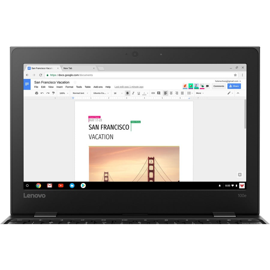 LENOVO 100E 11.6 HD CHROMEBOOK INTEL CELERON N4020