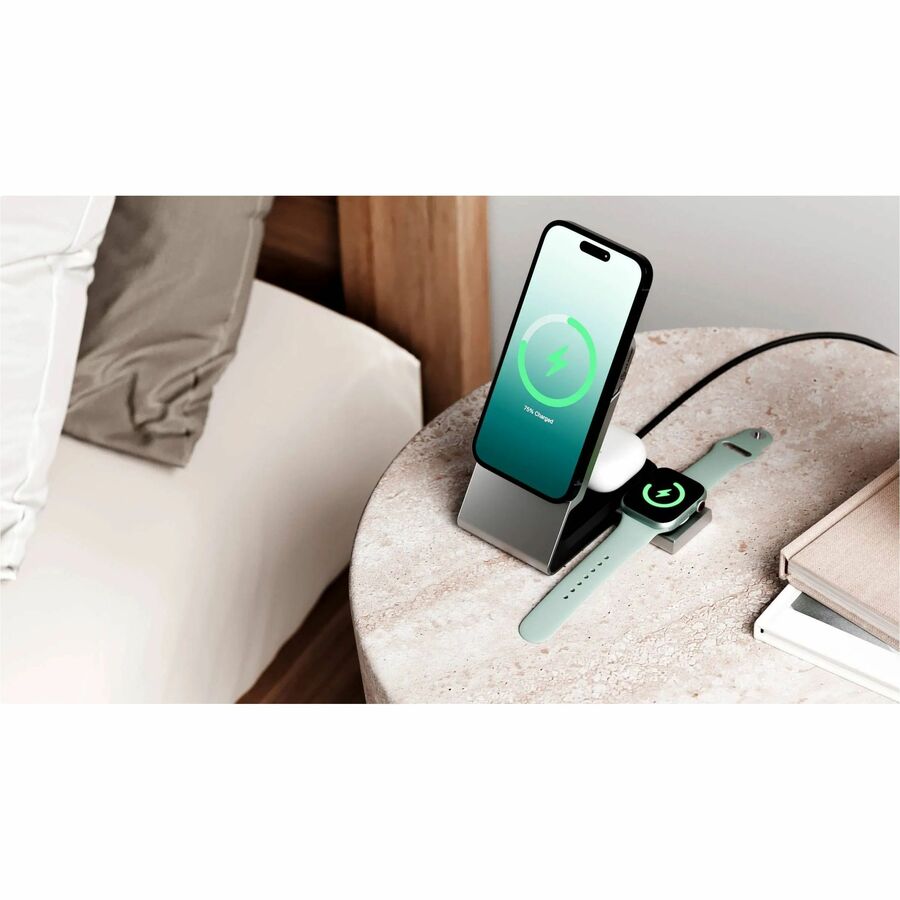 MATRIX 3-IN-1 UNIV CHARGER- BLK FOR PHONE EARBUDS AND APPLE WATCH