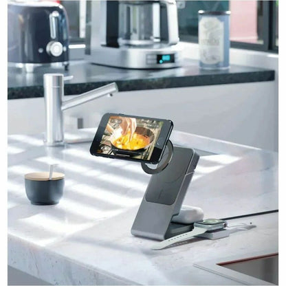 MATRIX 3-IN-1 UNIV CHARGER- BLK FOR PHONE EARBUDS AND APPLE WATCH