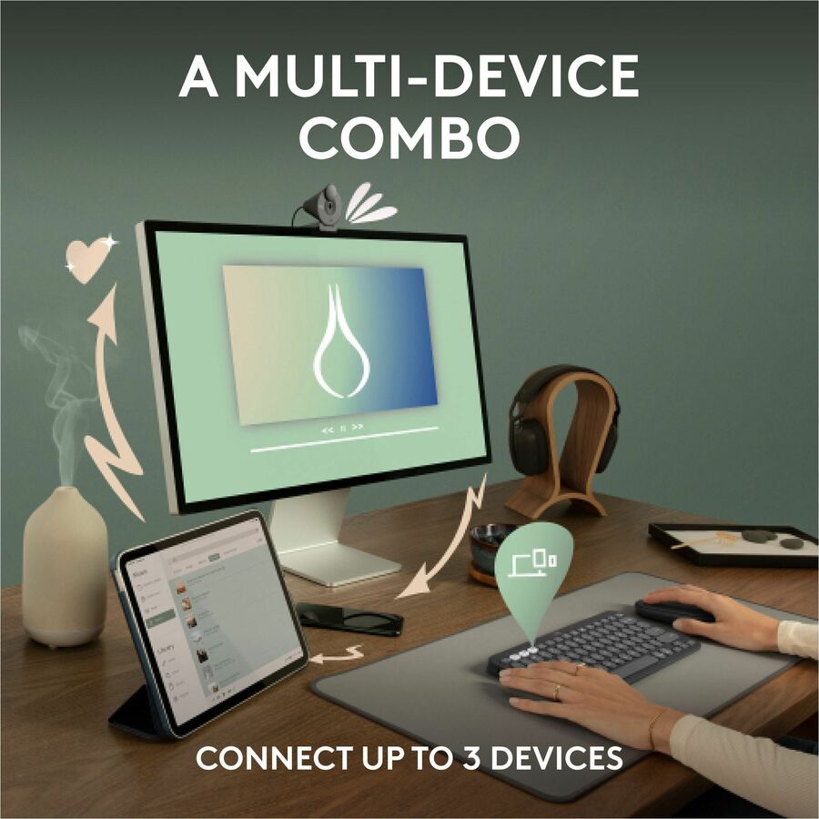 PEBBLE 2 COMBO MOUSE  KEYBOARD TONAL GRAPHITE