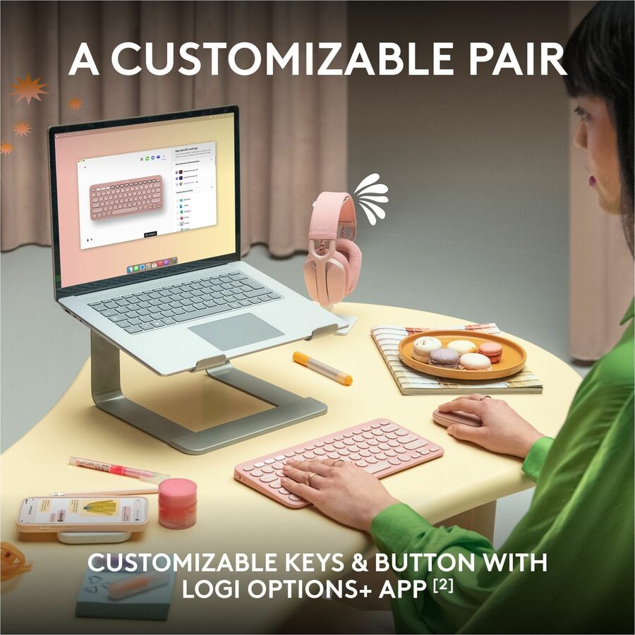 PEBBLE 2 COMBO MOUSE  KEYBOARD TONAL ROSE