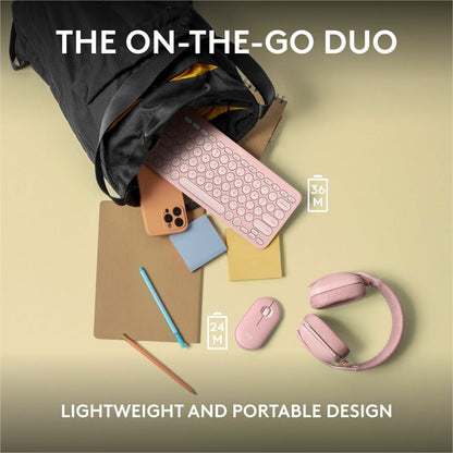 PEBBLE 2 COMBO MOUSE  KEYBOARD TONAL ROSE