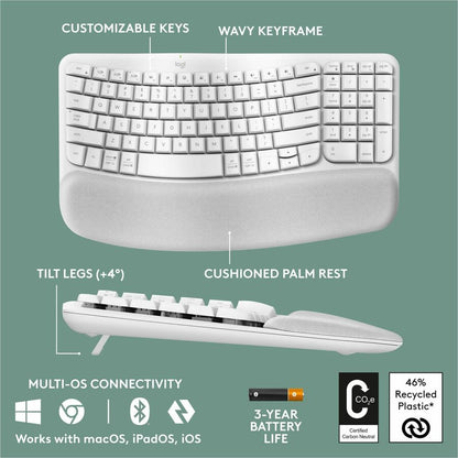WAVE KEYS OFF-WHITE ERGO KEYBOARD