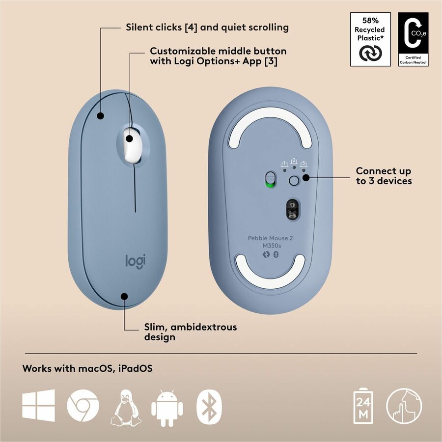 PEBBLE 2 COMBO MK FOR MAC TONAL BLUE