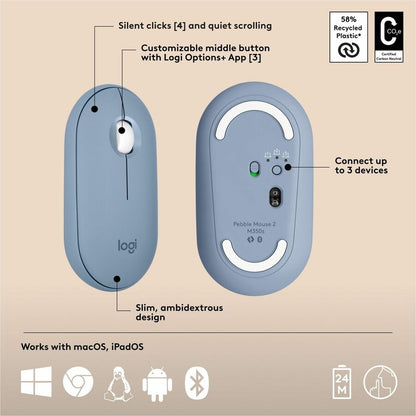 PEBBLE 2 COMBO MK FOR MAC TONAL BLUE
