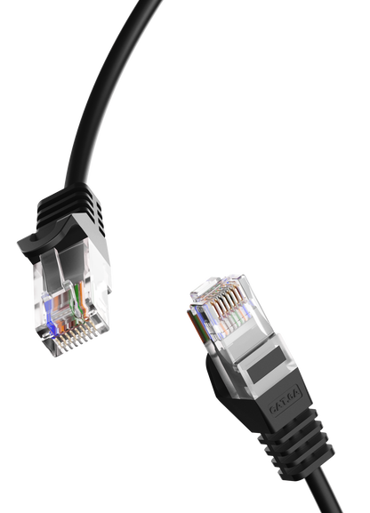 Cat6a Slim Patch Cable, 30AWG, 10G, Pure Bare Copper, Snagless RJ45, Flex Series Ethernet Cable Black
