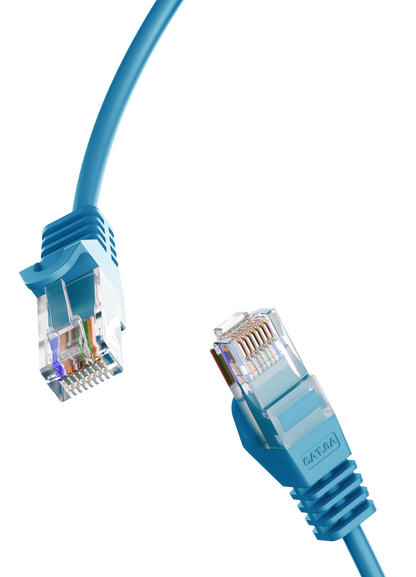 Cat6a Slim Patch Cable, 30AWG, 10G, Pure Bare Copper, Snagless RJ45, Flex Series Ethernet Cable Blue