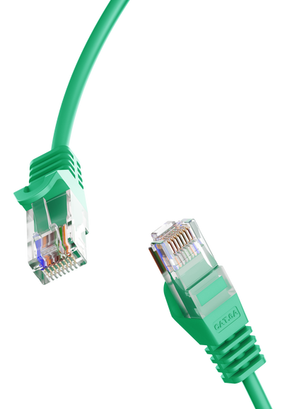 Cat6a Slim Patch Cable, 30AWG, 10G, Pure Bare Copper, Snagless RJ45, Flex Series Ethernet Cable Green