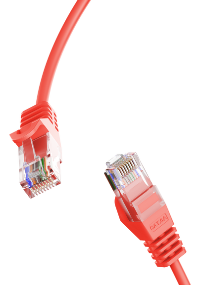 Cat6a Slim Patch Cable, 30AWG, 10G, Pure Bare Copper, Snagless RJ45, Flex Series Ethernet Cable Red