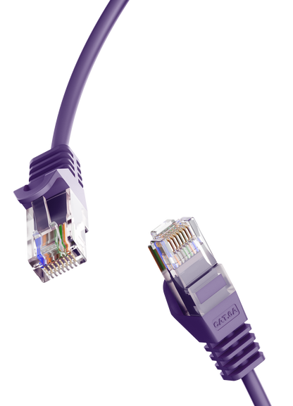 Cat6a Slim Patch Cable, 30AWG, 10G, Pure Bare Copper, Snagless RJ45, Flex Series Ethernet Cable Purple