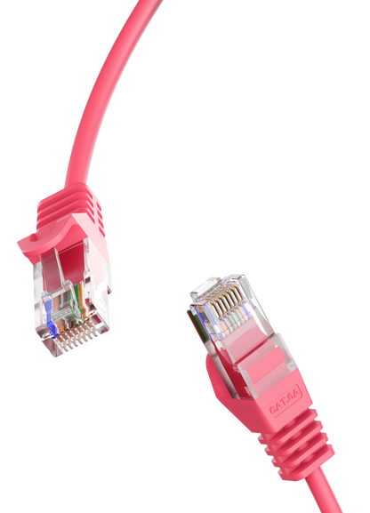 Cat6a Slim Patch Cable, 30AWG, 10G, Pure Bare Copper, Snagless RJ45, Flex Series Ethernet Cable Pink