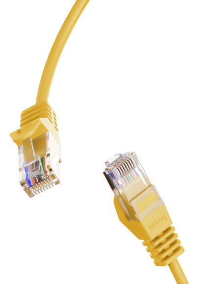 Cat6a Slim Patch Cable, 30AWG, 10G, Pure Bare Copper, Snagless RJ45, Flex Series Ethernet Cable Yellow