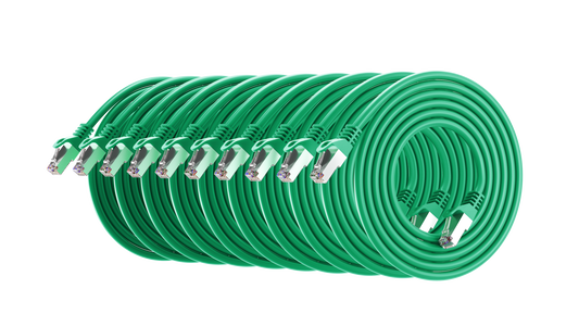 Cat6a Patch Cable, S/FTP, 26AWG, 10G, Pure Bare Copper, Snagless RJ45, Bend Series Ethernet Cable Green Green