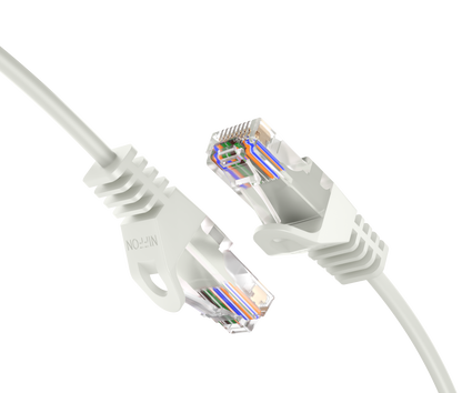 Cat6a Slim Patch Cable, 30AWG, 10G, Pure Bare Copper, Snagless RJ45, Flex Series Ethernet Cable White