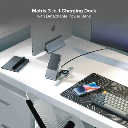 Matrix+ Flow 3-in-1 Charging Dock with Car Charger Cradle & Wireless Powerbank