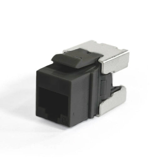 Universal Cat6A, UTP, RJ45 Modular Keystone Jack - QUICK TOOL Compatible - Black - Pack of 10