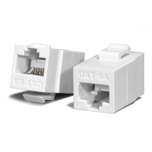 NIFFON Universal Cat6A, UTP, RJ45 Modular Keystone Coupler - WHITE