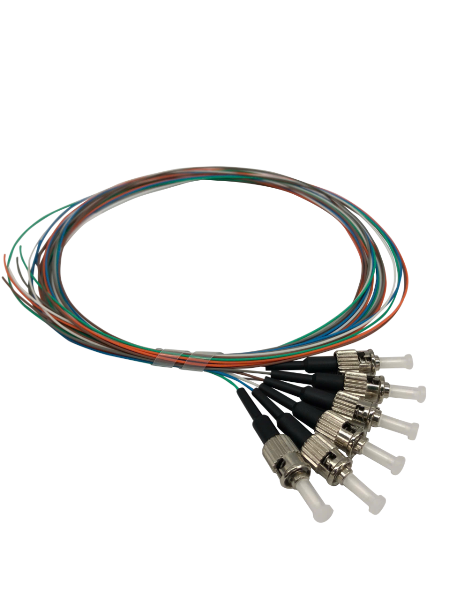 Fibre Pigtail ST OM1 Multimode 2m - 6 Pack Rainbow
